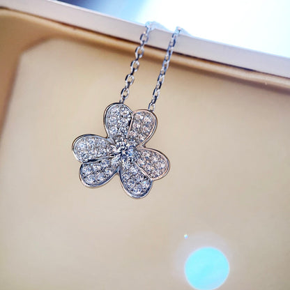 [Love's Uplift]CLOVER DIAMOND NECKLACE SILVER