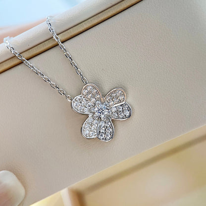 [Love's Uplift]CLOVER DIAMOND NECKLACE SILVER
