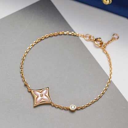 [Love's Uplift]STAR 1 DIAMOND PINK GOLD BRACELET