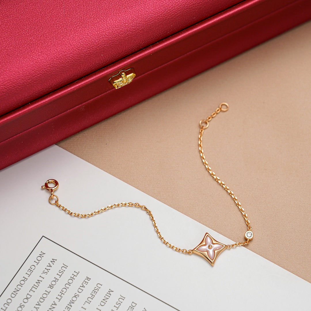 [Love's Uplift]STAR 1 DIAMOND PINK GOLD BRACELET