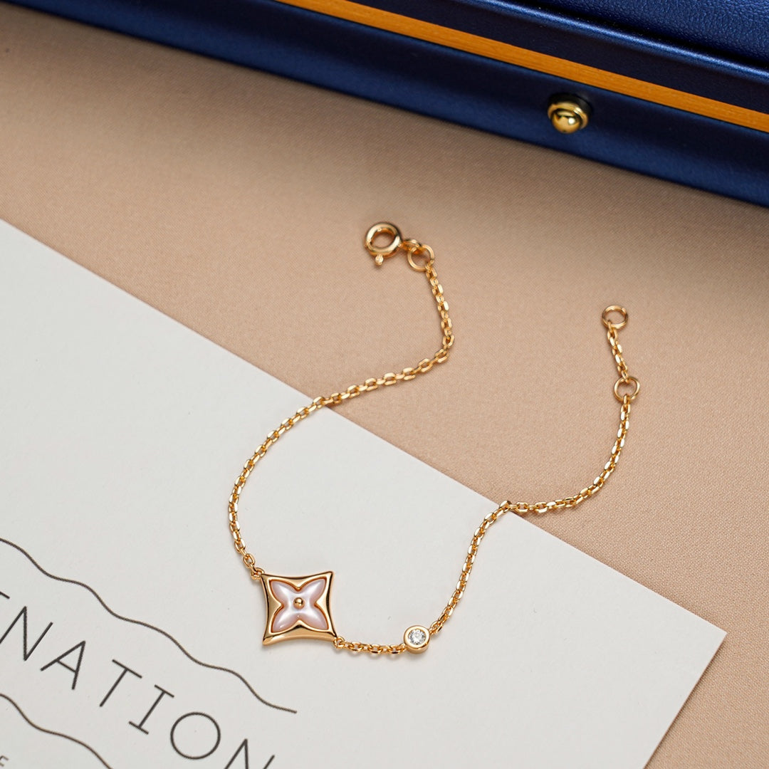 [Love's Uplift]STAR 1 DIAMOND PINK GOLD BRACELET
