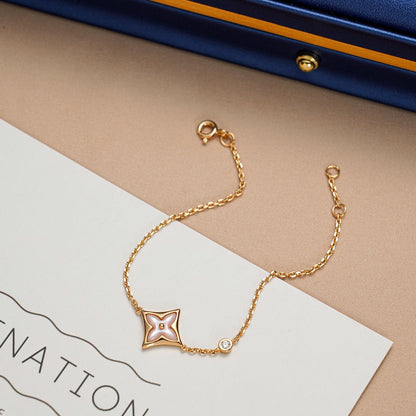 [Love's Uplift]STAR 1 DIAMOND PINK GOLD BRACELET