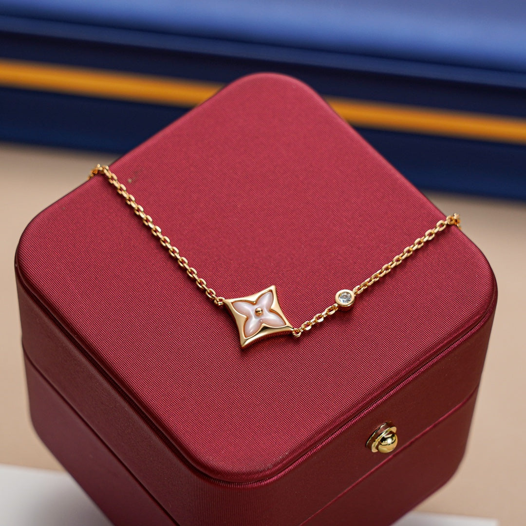 [Love's Uplift]STAR 1 DIAMOND PINK GOLD BRACELET