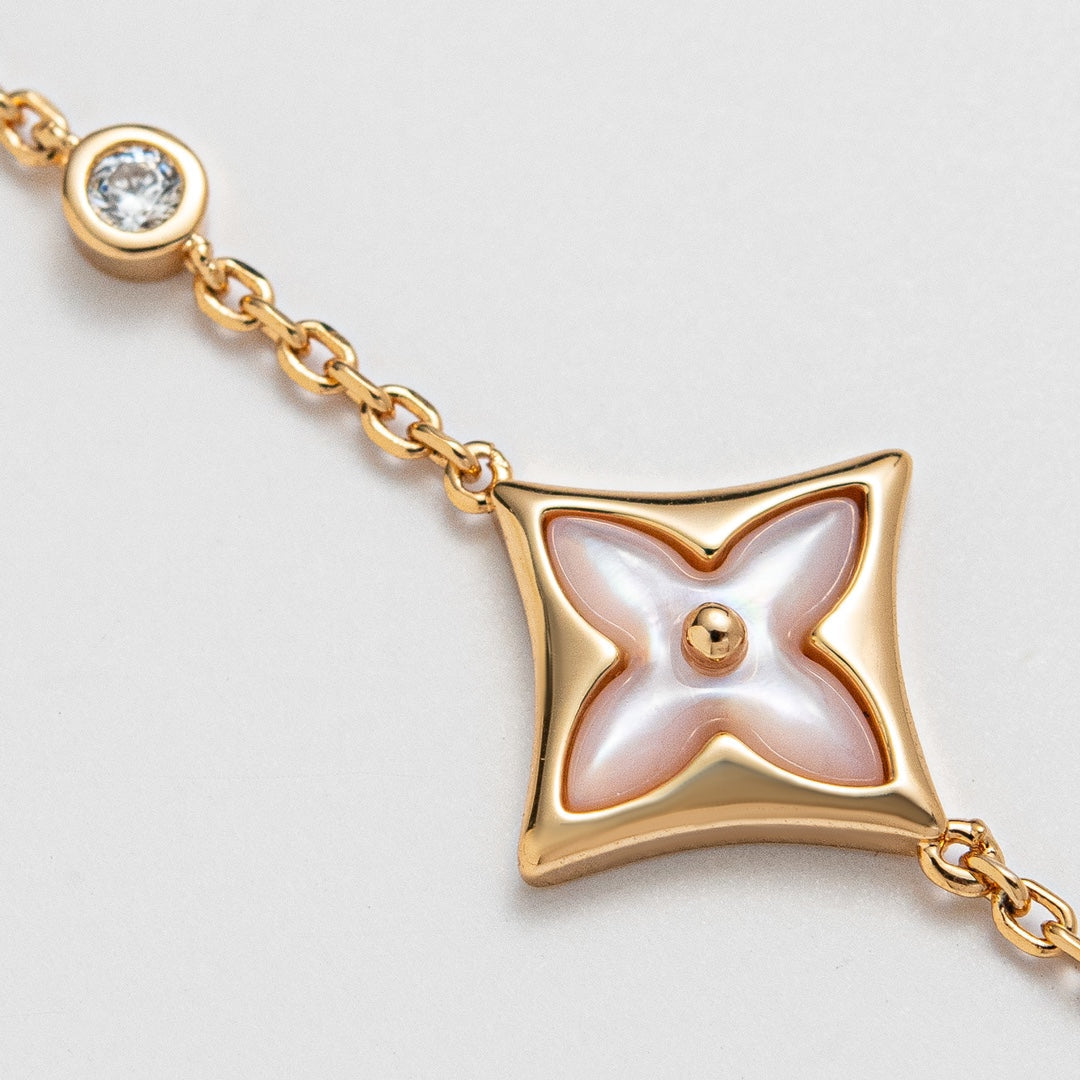 [Love's Uplift]STAR 1 DIAMOND PINK GOLD BRACELET