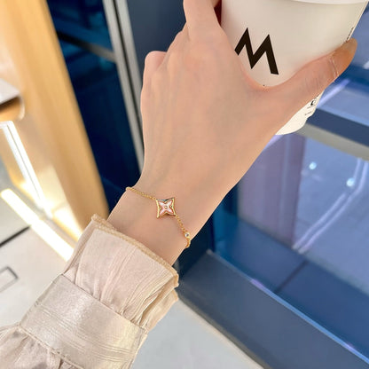 [Love's Uplift]STAR 1 DIAMOND PINK GOLD BRACELET