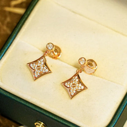 [Love's Uplift]STAR DIAMONDS EARRINGS GOLD