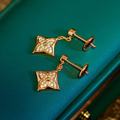 [Love's Uplift]STAR DIAMONDS EARRINGS GOLD