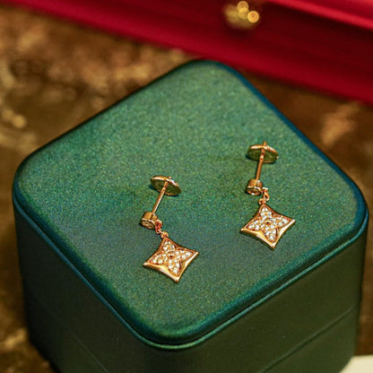 [Love's Uplift]STAR DIAMONDS EARRINGS GOLD