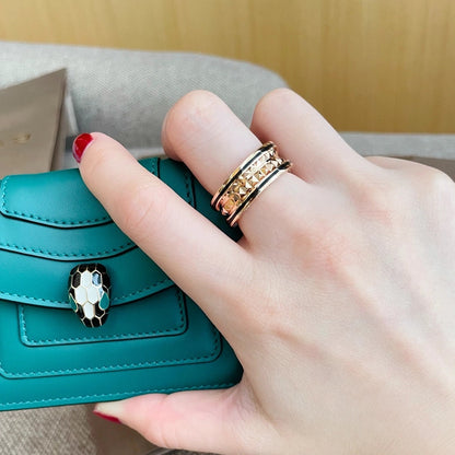[Love's Uplift]ZERO 1 PINK GOLD BLACK CERAMIC RING