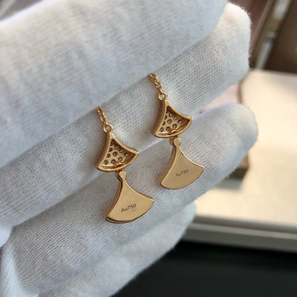 [Love's Uplift]DREAM EARRINGS 3 MOTIFS DIAMOND MOP PINK GOLD