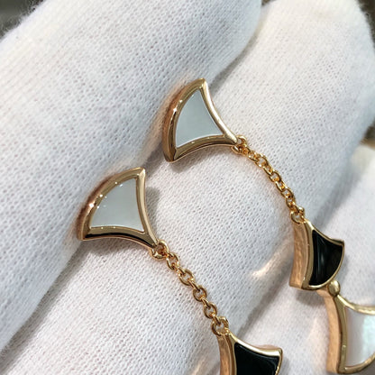 [Love's Uplift]DREAM EARRINGS 3 MOTIFS ONYX MOP PINK GOLD