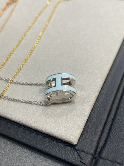 [Love's Uplift]POP H LIGHT BLUE NECKLACE