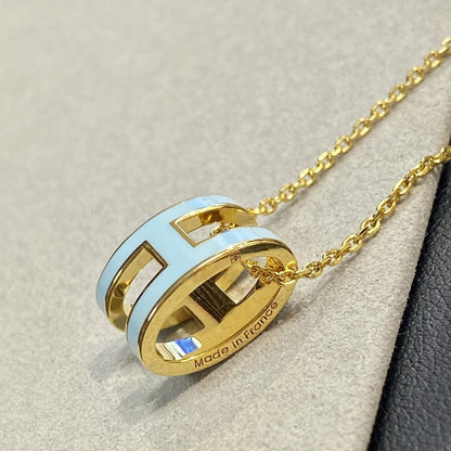 [Love's Uplift]POP H LIGHT BLUE NECKLACE