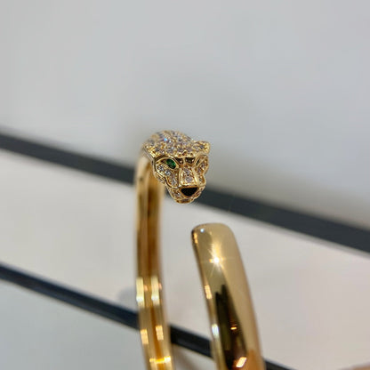 [Love's Uplift]PANTHERE GOLD DIAMOND OPEN BRACELET