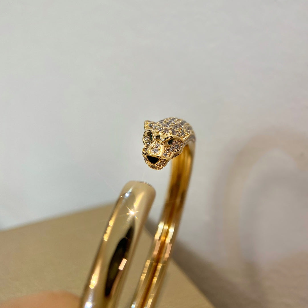 [Love's Uplift]PANTHERE GOLD DIAMOND OPEN BRACELET
