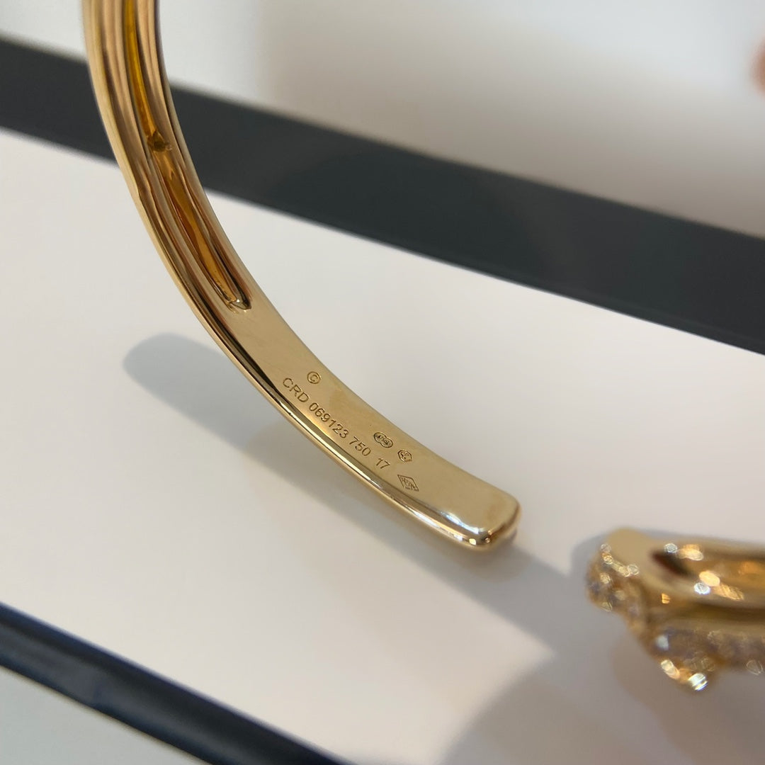 [Love's Uplift]PANTHERE GOLD DIAMOND OPEN BRACELET