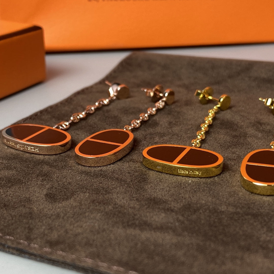 [Love's Uplift]CHAINE VERSO BLACK CERAMIC EARRINGS