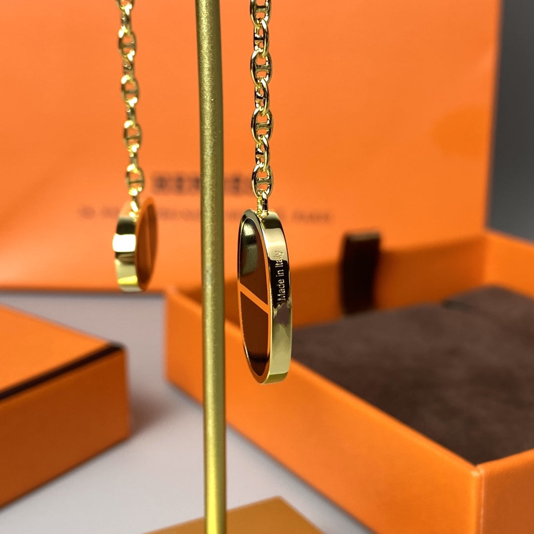[Love's Uplift]CHAINE VERSO BLACK CERAMIC EARRINGS
