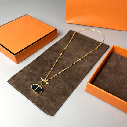 [Love's Uplift]CHAINE VERSO BLACK CERAMIC NECKLACE
