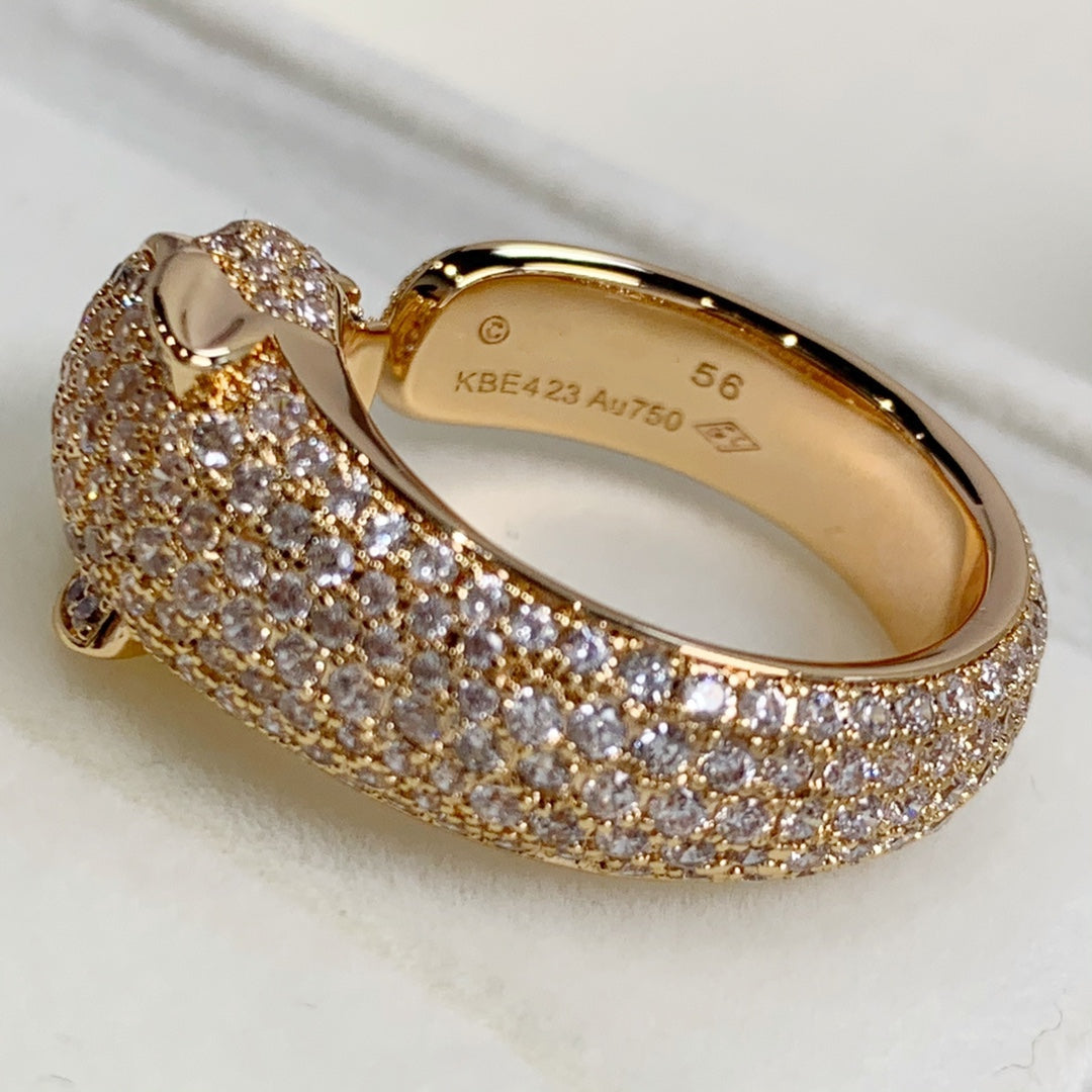 [Love's Uplift]PANTHERE PINK GOLD DIAMOND RING