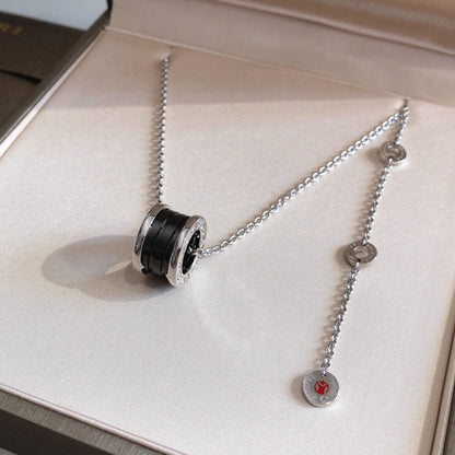 [Love's Uplift]ZERO 1 BLACK CERAMIC SILVER NECKLACE