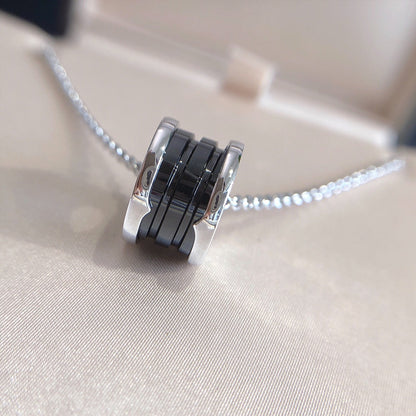 [Love's Uplift]ZERO 1 BLACK CERAMIC SILVER NECKLACE
