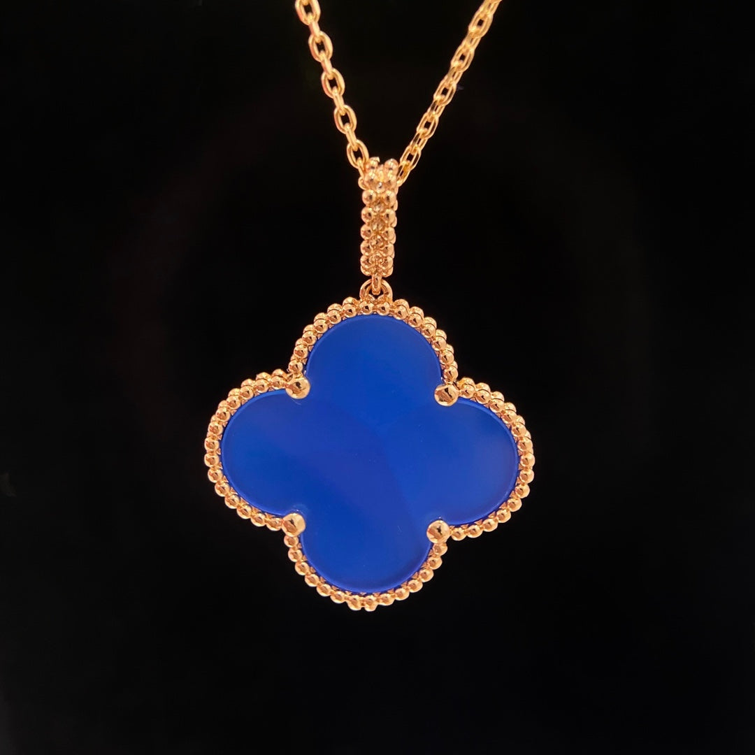 [Love's Uplift]CLOVER 25MM NECKLACE TURQUOISE ROSE GOLD