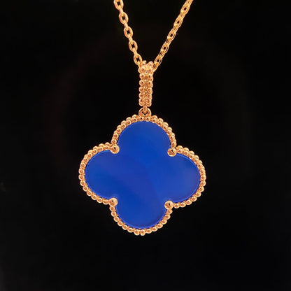 [Love's Uplift]CLOVER 25MM NECKLACE TURQUOISE ROSE GOLD