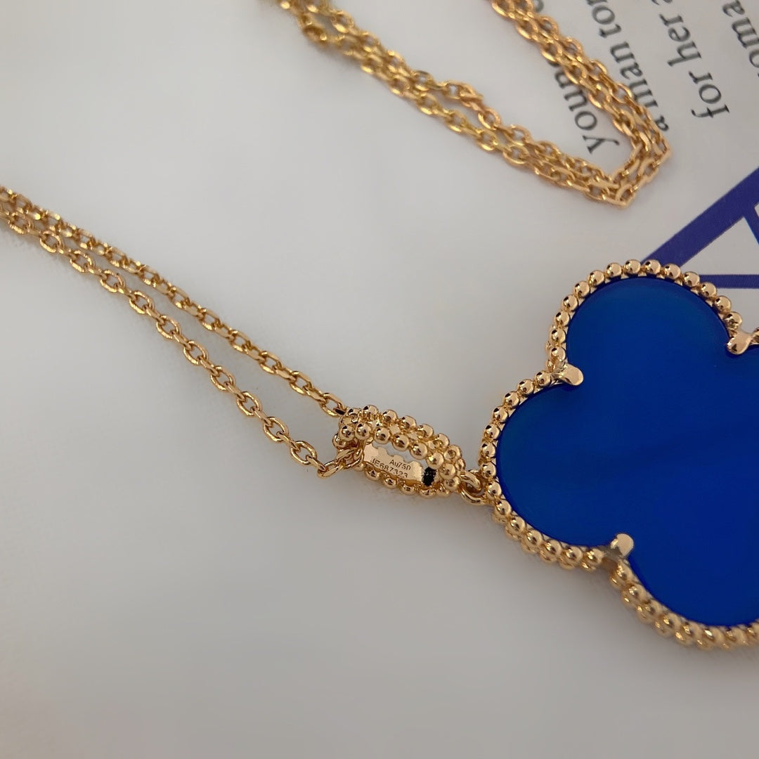 [Love's Uplift]CLOVER 25MM NECKLACE TURQUOISE ROSE GOLD
