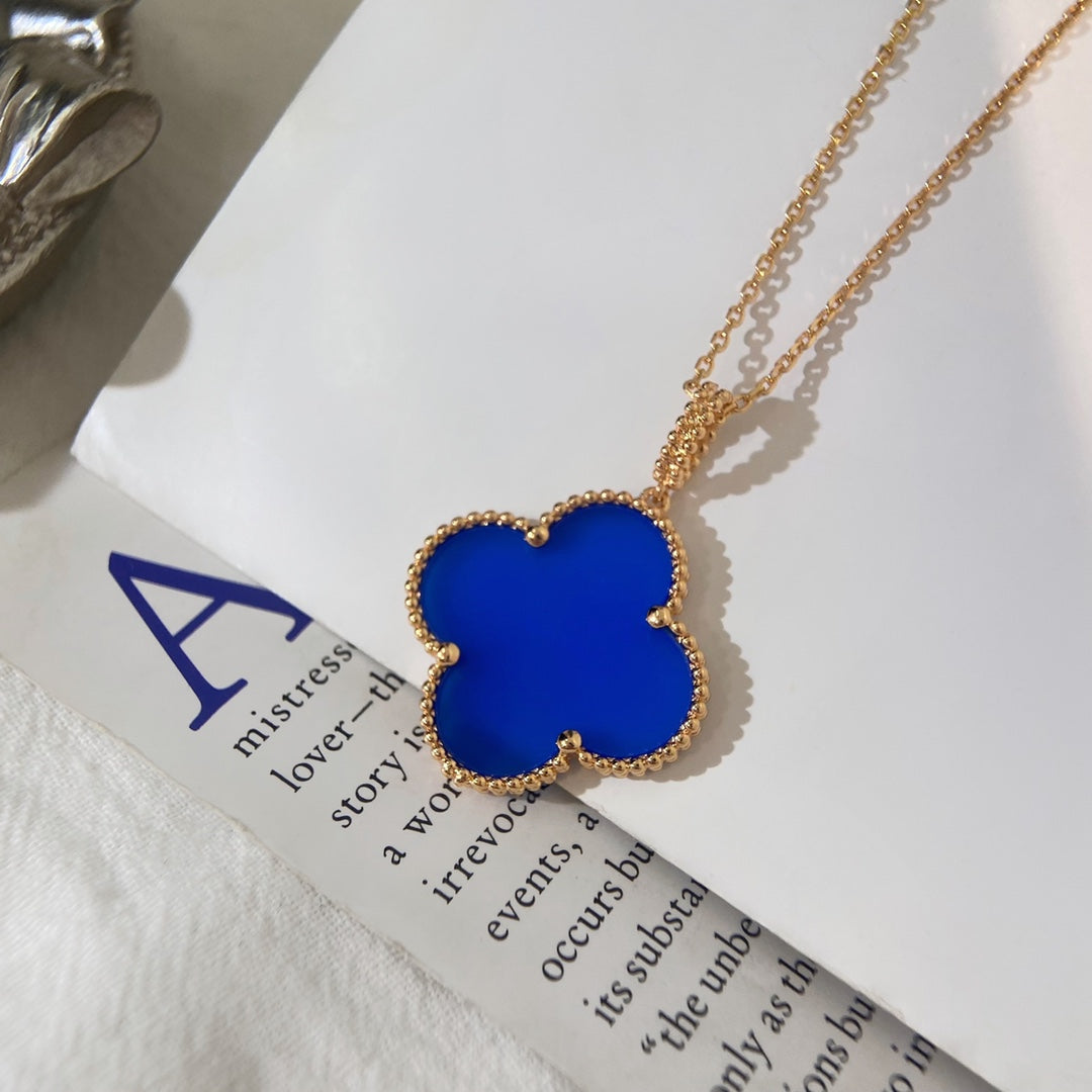 [Love's Uplift]CLOVER 25MM NECKLACE TURQUOISE ROSE GOLD