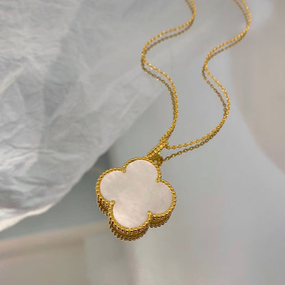 [Love's Uplift]CLOVER 25MM MOP LARGE PENDANT NECKLACE