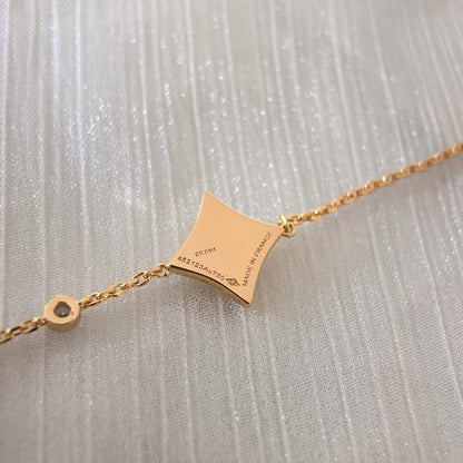 [Love's Uplift]COLOR STAR CARNELIAN PINK GOLD DIAMOND BRACELET