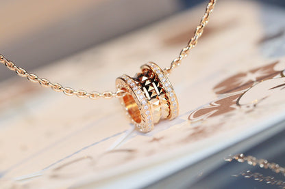 [Love's Uplift]ZERO 1 ROCK PEDANT PINK GOLD NECKLACE