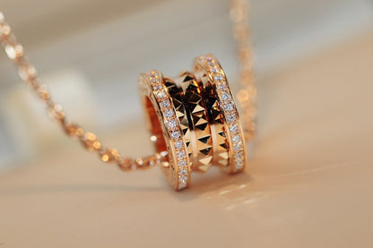 [Love's Uplift]ZERO 1 ROCK PEDANT PINK GOLD NECKLACE
