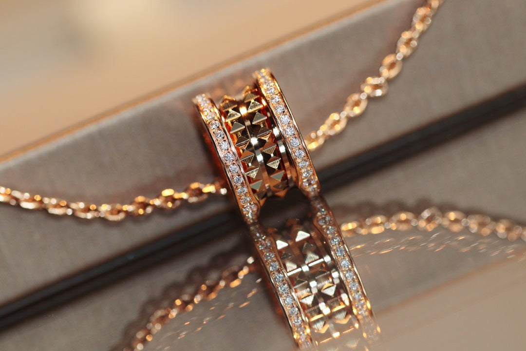 [Love's Uplift]ZERO 1 ROCK PEDANT PINK GOLD NECKLACE