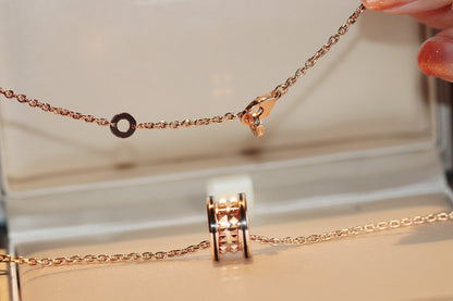 [Love's Uplift]ZERO 1 ROCK PEDANT PINK GOLD BLACK NECKLACE