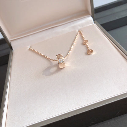 [Love's Uplift]SERPENTI PEDANT DIAMOND PINK GOLD NECKLACE