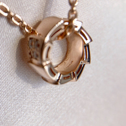 [Love's Uplift]SERPENTI PEDANT DIAMOND PINK GOLD NECKLACE