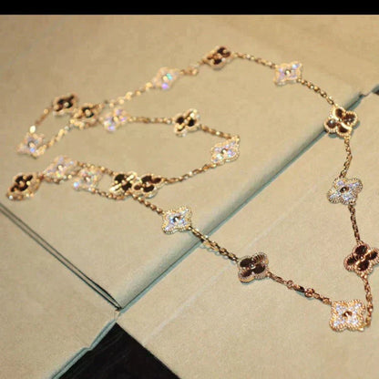 [Love's Uplift]CLOVER 20 MOTIFS LASER DIAMOND NECKLACE