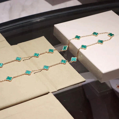 [Love's Uplift]CLOVER 20 MOTIFS MALACHITE GOLD