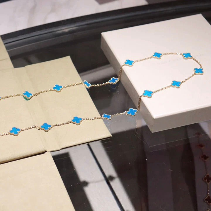 [Love's Uplift]CLOVER 20 MOTIFS TURQUOISE GOLD