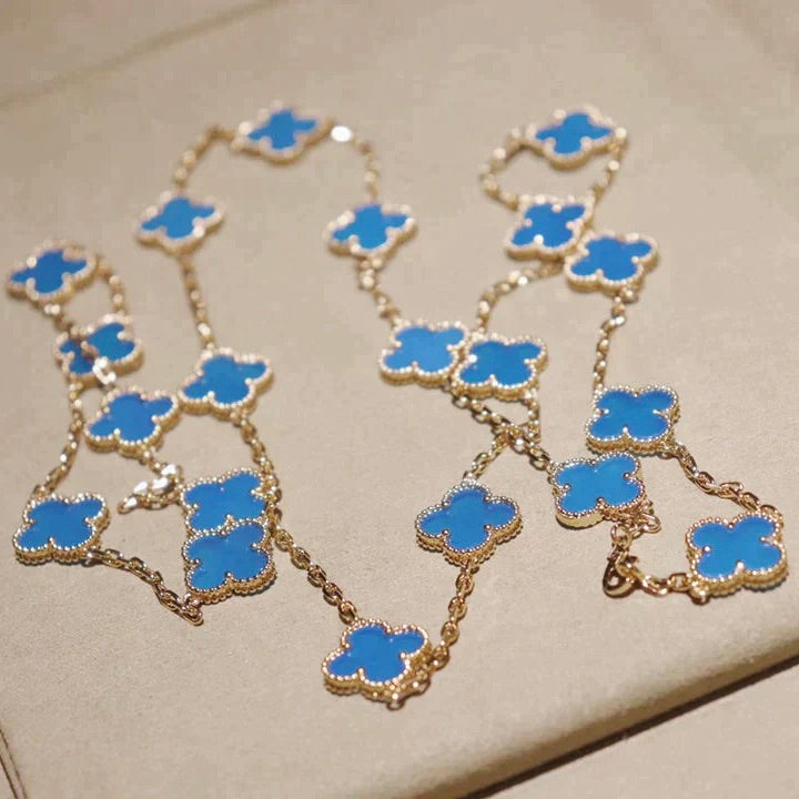 [Love's Uplift]CLOVER 20 MOTIFS TURQUOISE GOLD