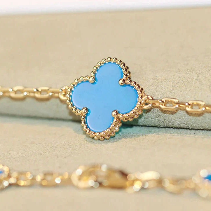 [Love's Uplift]CLOVER 20 MOTIFS TURQUOISE GOLD