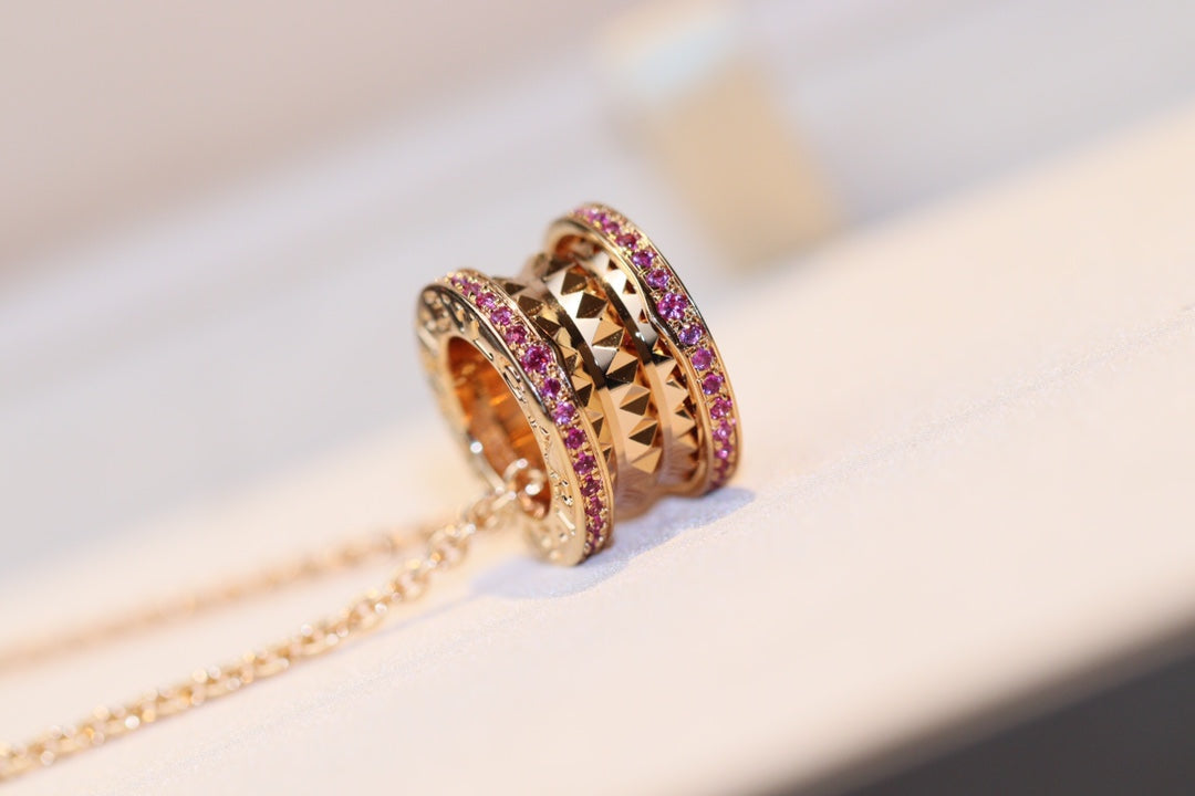 [Love's Uplift]ZERO 1 ROCK PINK GOLD PINK DIAMOND NECKLACE