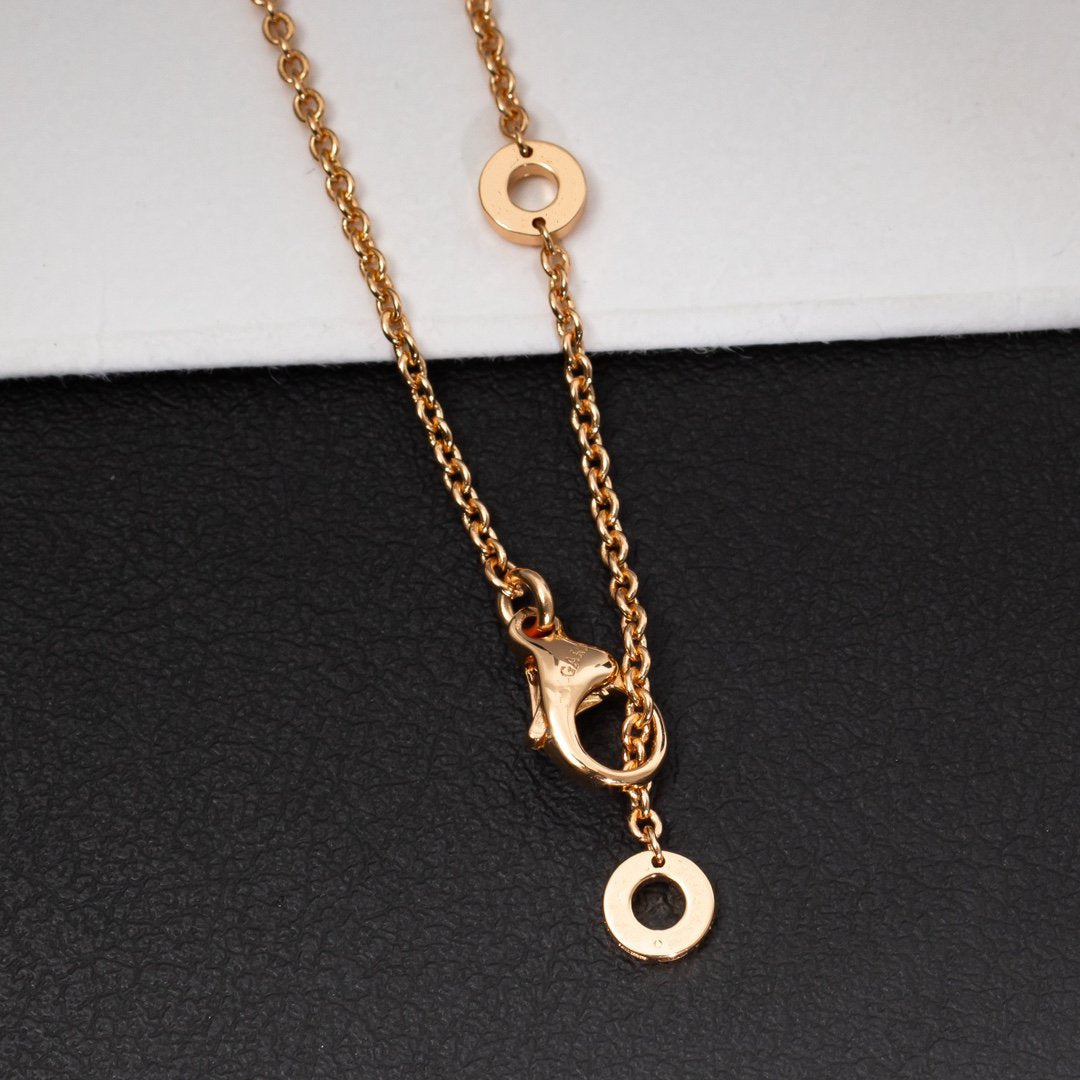 [Love's Uplift]ZERO 1 WHITE CERAMIC PINK GOLD DIAMOND NECKLACE