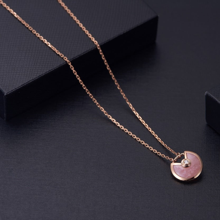 [Love's Uplift]AMULETTE ROSE GOLD PINK MOP NECKLACE