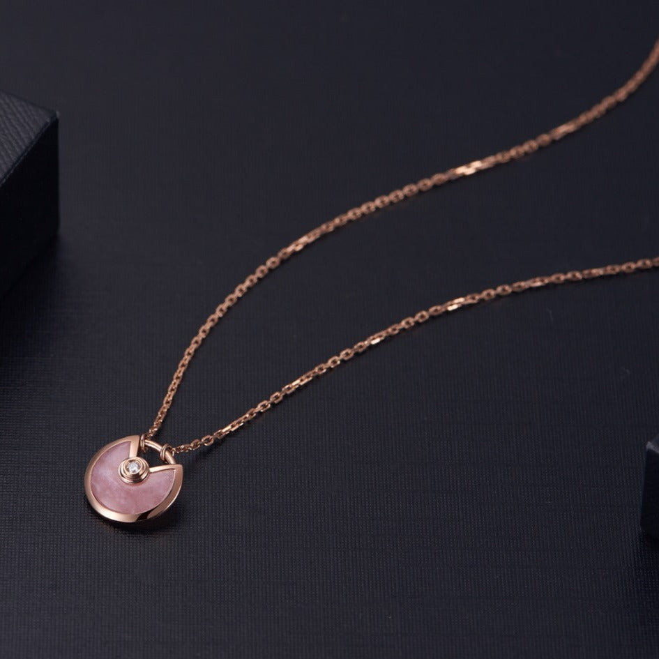 [Love's Uplift]AMULETTE ROSE GOLD PINK MOP NECKLACE