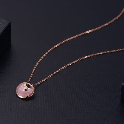 [Love's Uplift]AMULETTE ROSE GOLD PINK MOP NECKLACE