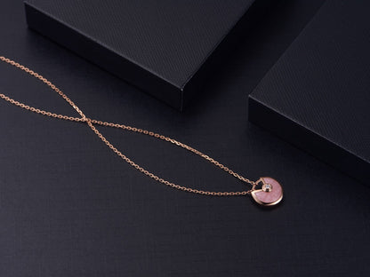 [Love's Uplift]AMULETTE ROSE GOLD PINK MOP NECKLACE