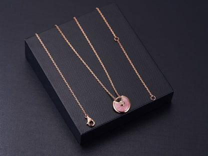 [Love's Uplift]AMULETTE ROSE GOLD PINK MOP NECKLACE